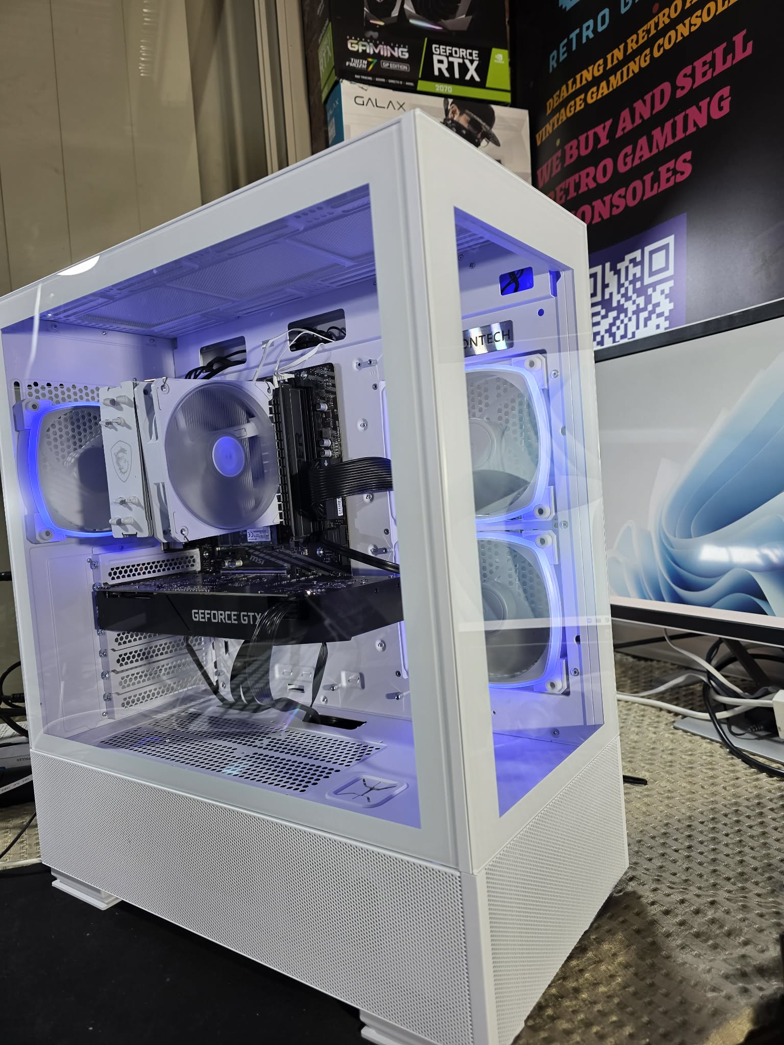 White case and cooling with soft blue accents.